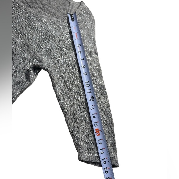 Eileen Fisher XL Linen Blend Scoop‎ Neck Metallic Fleck Gray 3/4 Sleeve Sweater - Picture 10 of 12